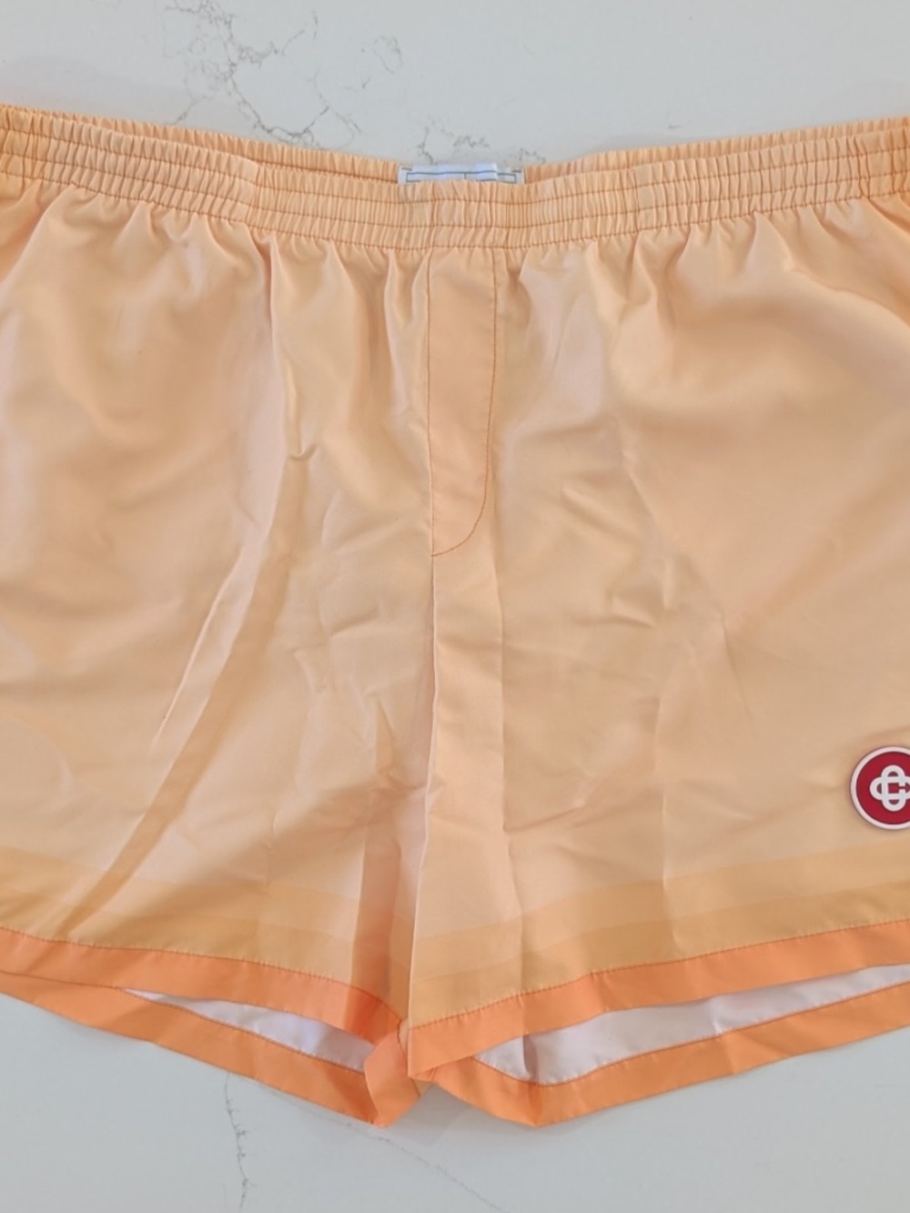 Casablanca Tennis Club Technical Printed Swim Trunks Yellow Orange Fade XXL